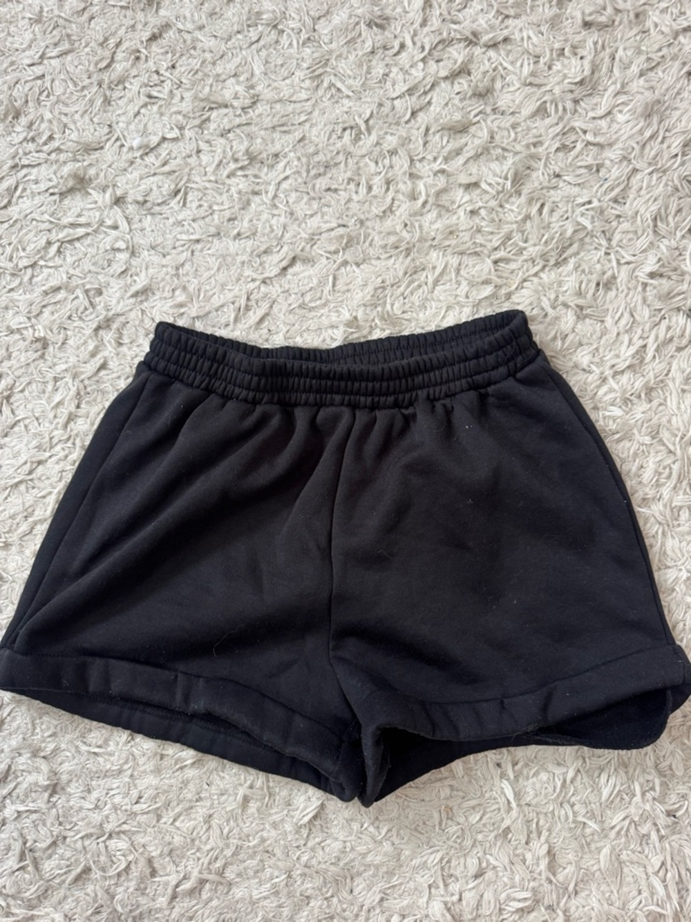 SHEIN Black Women's Elastic Waist Athletic Shorts